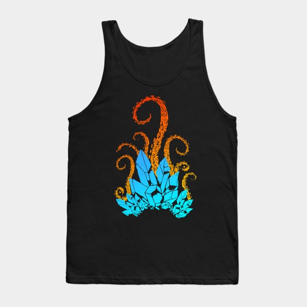 Fantasy Crystals - Blue and Orange Tank Top by Scailaret